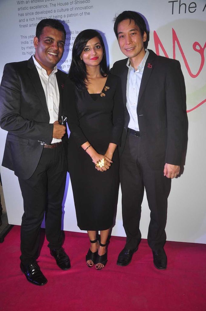 Salman Bukhari, Marketing Director of Shiseido, Jewelery Designer Mrinalini Chandra and Benjamin Suzuki, Managing Director of Shiseido
