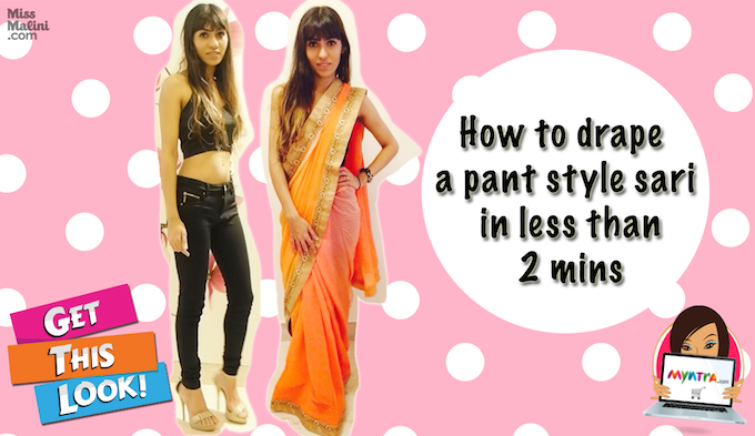 Get This Look: How To Drape A Pant Style Sari In Less Than 2 Mins