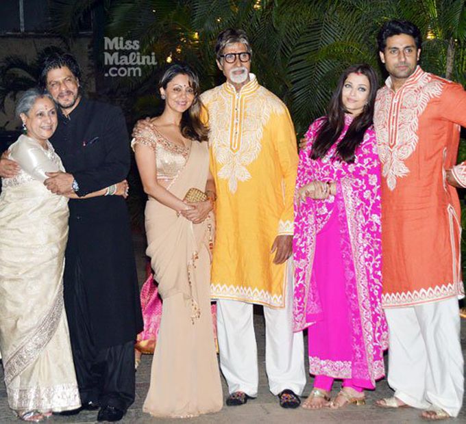 SRK & Gauri with the Bachchans