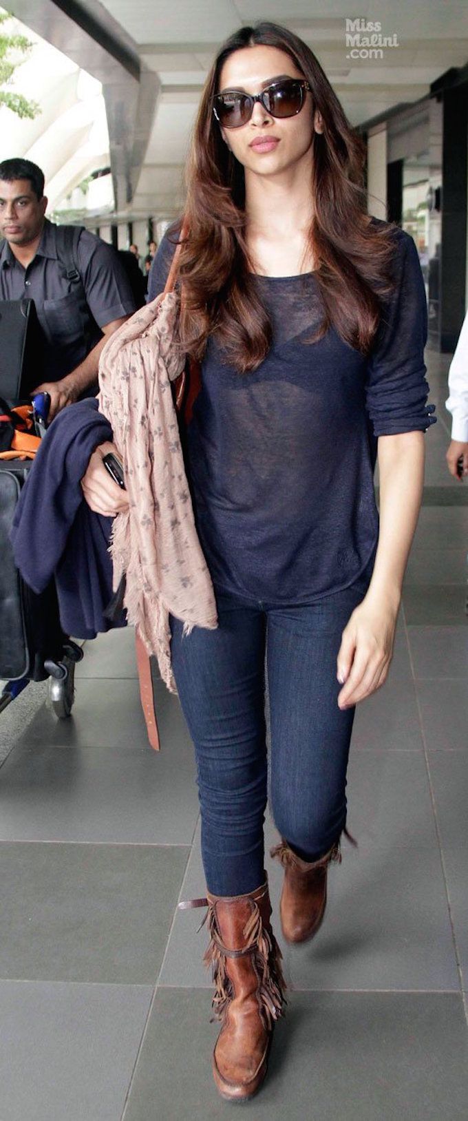 Deepika Padukone casual chic style at the airport