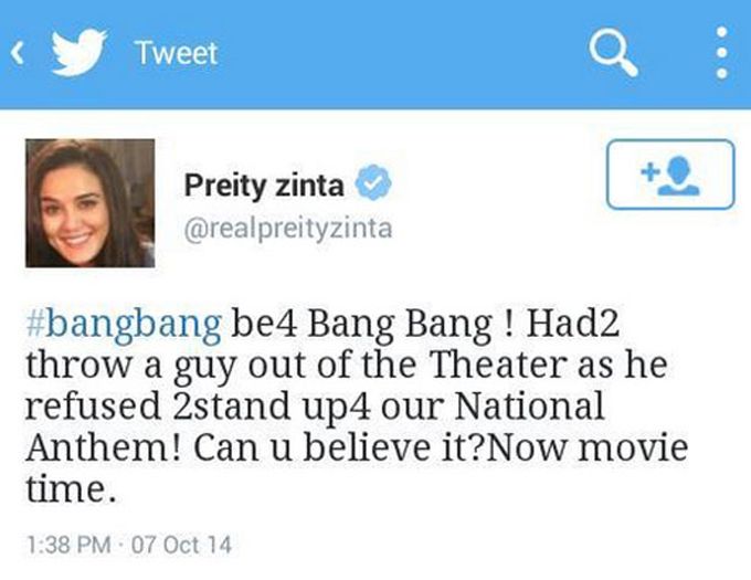 Preity Zinta tweet