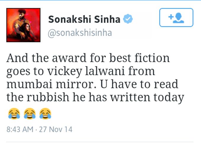 Sonakshi Sinha tweet