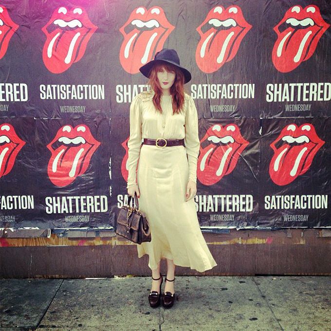 A moment with rolling stones in a gramma's dress. (Pic: Florence Welch's  Instagram)