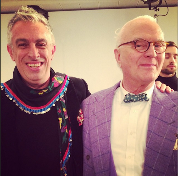 Rifat Ozbek and Manolo Blahnik at the Galliano show for Maison Margiela.