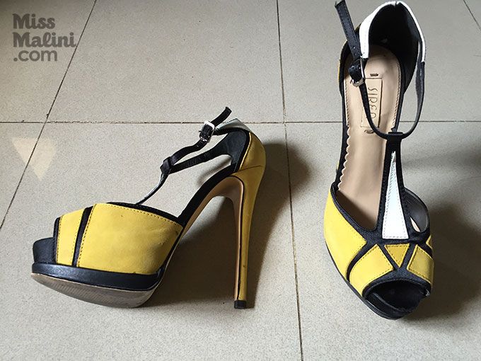 The colour block heels