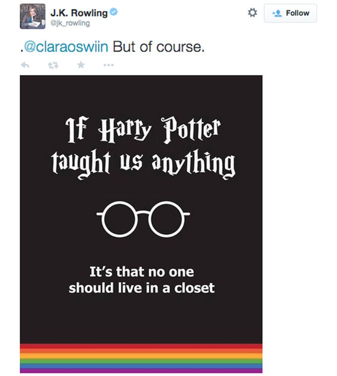 JK Rowling's tweet (Source: Twitter @jk_rowling)