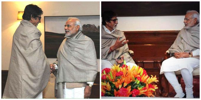 These Pictures Of Narendra Modi & Amitabh Bachchan In The Same Shawl Has Resulted In Some Crazy Twitter Jokes!