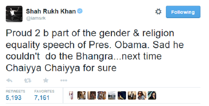 Shah Rukh Khan's tweet (Source: @iamsrk Twitter)