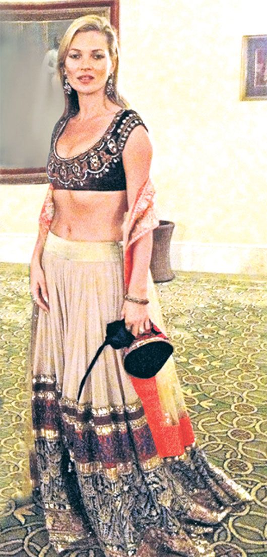 Kate Moss in Manish Malhotra (photo courtesy | Hindustan Times)
