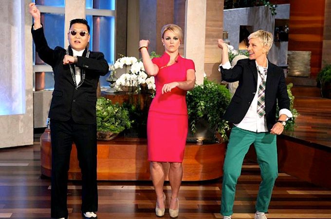 Britney Spears and Psy (Source: Instagram @theellenshow)