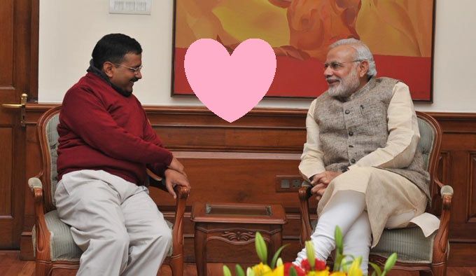 Arvind Kejriwal And Narendra Modi’s First Official Meeting Looks Like A First Date!