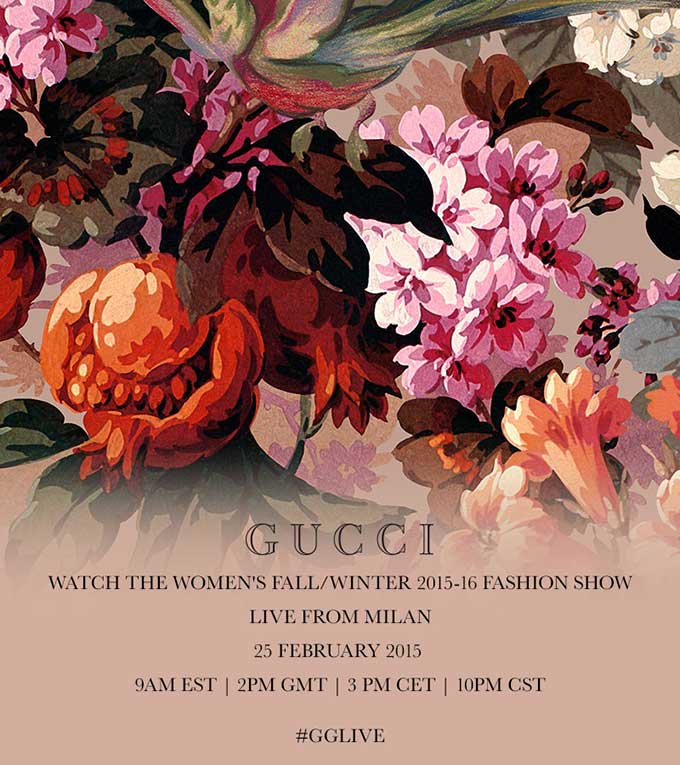 WATCH LIVE: Gucci Women’s Fall/Winter 2015 Show Straight From Milan!
