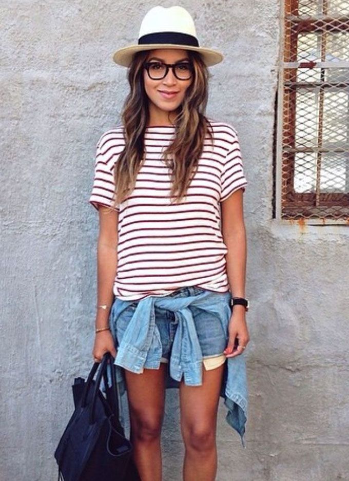 The good old stripes and daisy dukes look! (Pic: fashionfix.tumblr)