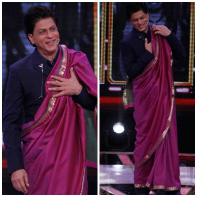 How Adorable Does Shah Rukh Khan Look In A Sari?
