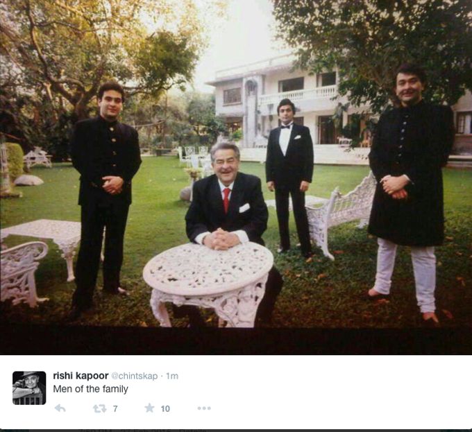 Bollywood Royals: Rishi Kapoor Just Shared A Picture Of The Men In The Kapoor Family!