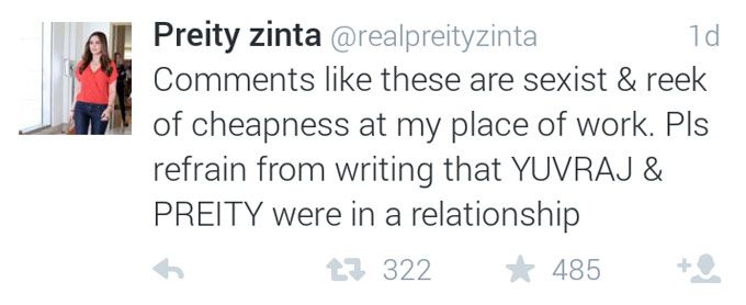 Preity Zinta tweet