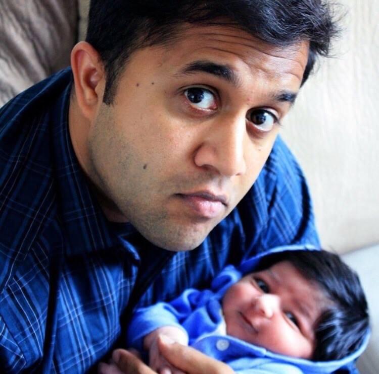 Omi Vaidya and his baby boy | Source: Twitter |