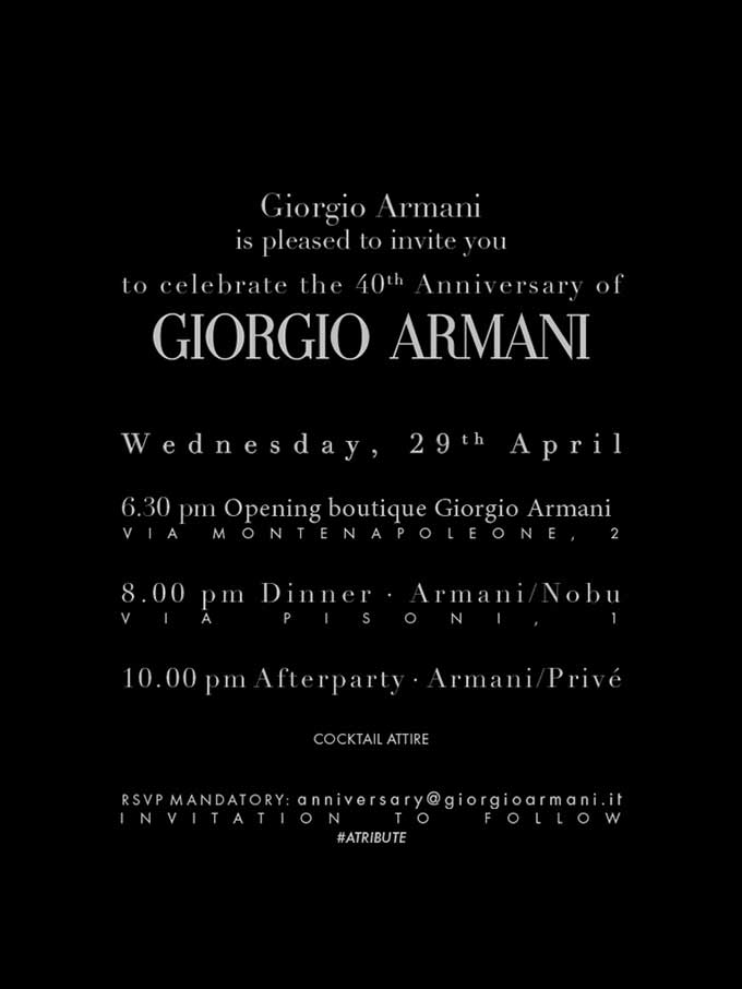 Giorgio Armani's 40th Anniversary
