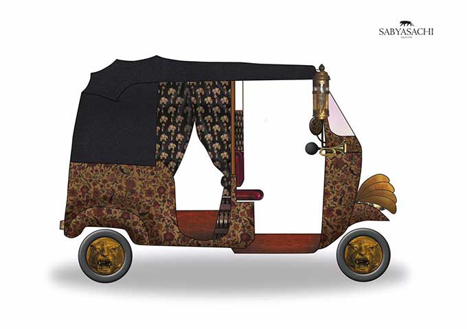 Sabyasachi's Auto Rickshaw for ‘Travels to My Elephant’ by Elephant Family & Quintessentially Foundation (Source: www.facebook.com/SabyaMukherjee)