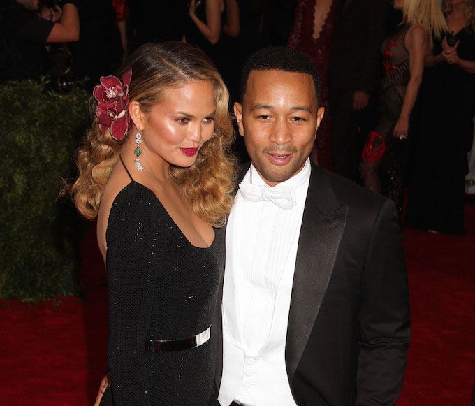 Chrissy Teigen in Gucci and John Legend (Courtesy: Image Collect)