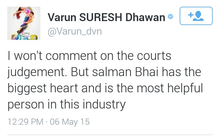 Varun Dhawan tweet