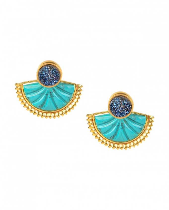 THE FABLEIST Turquoise Oyster Stud Earrings