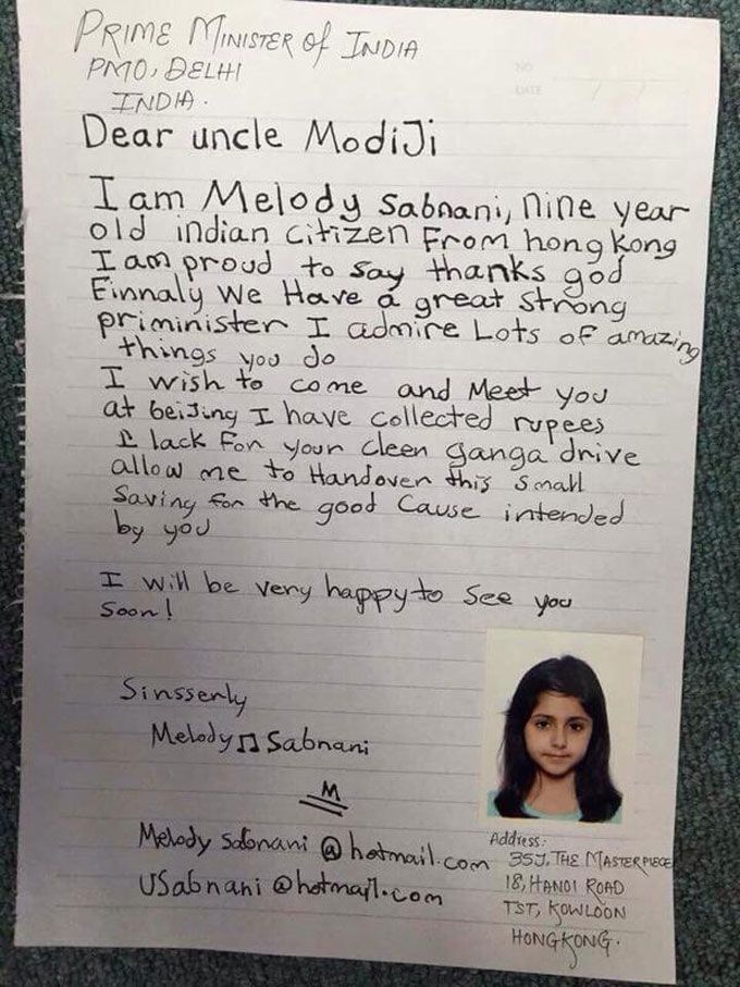 This 9-Year-Old Girl Donates Rs.1 Lakh To NaMo, Asking Him To Make India Safer For Women!