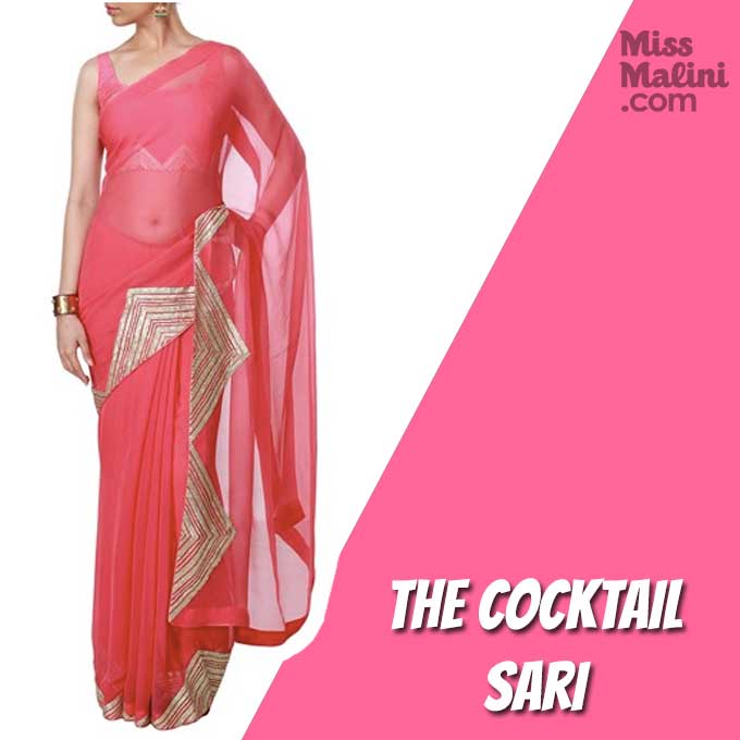 Cocktail Sari from Citrus by Shibani on ByElora.com