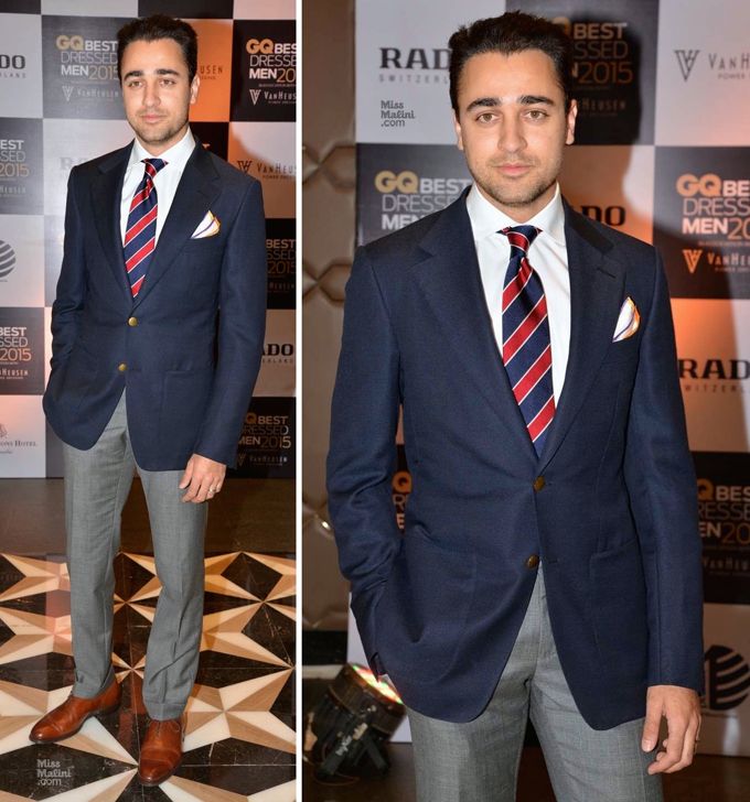 Imran Khan in Tom Ford, Zegna, Charles Tyrwhitt and Cheaney at the 2015 GQ Best Dressed Party (Photo courtesy | Viral Bhayani)