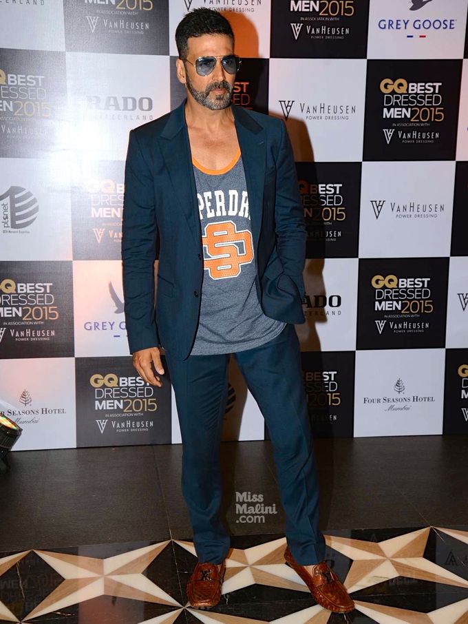 Akshay Kumar at the 2015 GQ Best Dressed Party (Photo courtesy | Viral Bhayani)