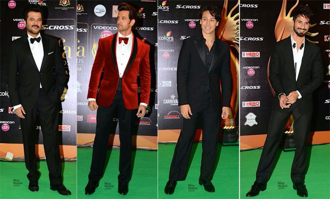 Anil Kapoor, Hrithik Roshan, Tiger Shroff and Shahid Kapoor at the 2015 IIFA Awards (Photo courtesy | Viral Bhayani)