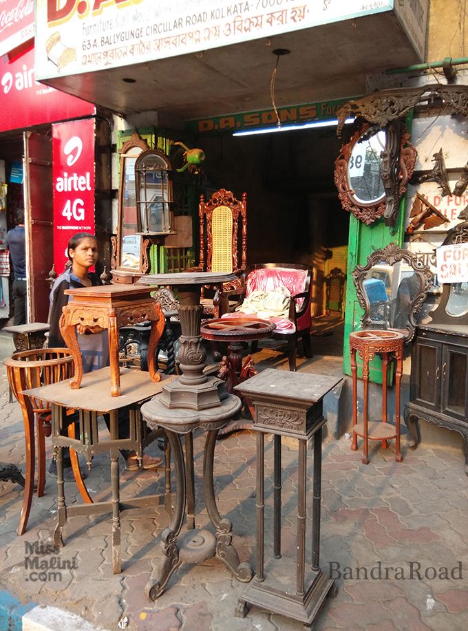 It's either beautiful architecture or shops selling vintage furniture like these.