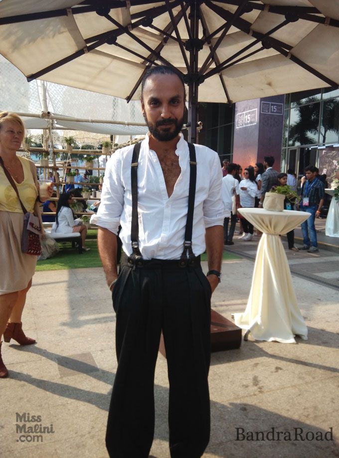 Jagvir Mutharoo knows suspenders are cool, especially with pleated baggy trousers!