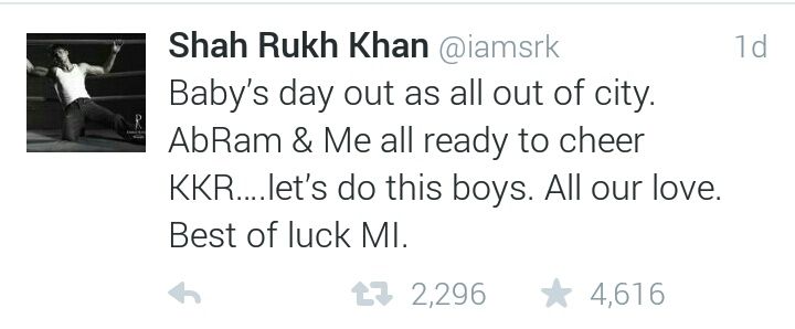 Shah Rukh Khan tweet