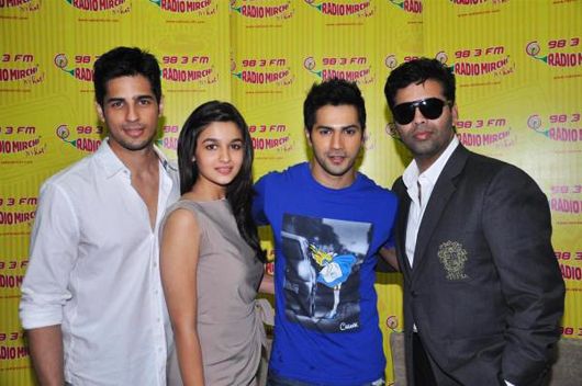 Karan Johar with his Student Of The Year stars