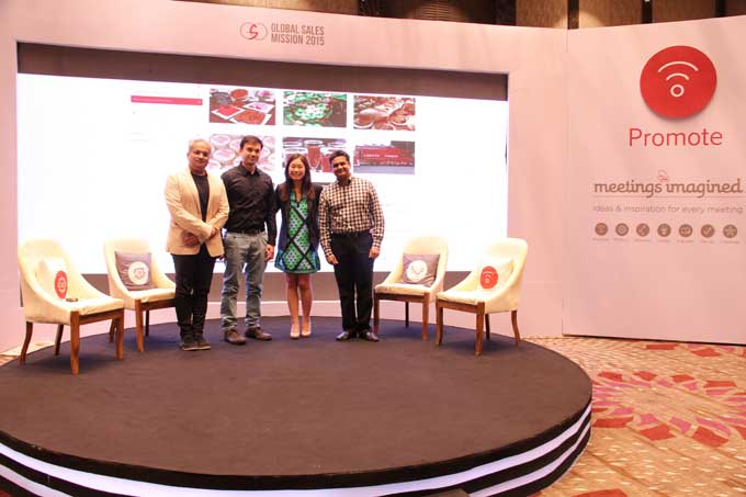 Mahesh Murthy,Rohan Vyavaharkar,Peggy Fang Roe and Alok Kejriwal at the Meetings Imagined launch