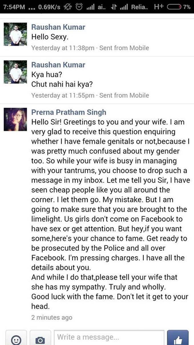 You Have To Check Out This Girl’s Kickass Response To A Pervert On Facebook!