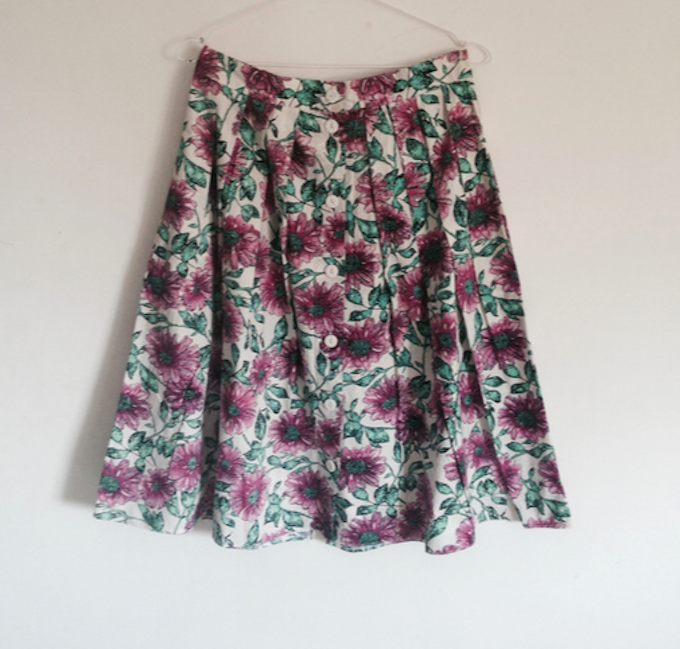 High waisted floral boho vintage skirt
