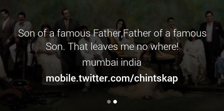 Rishi Kapoor Twitter bio