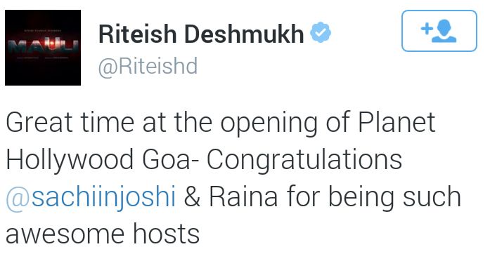 Riteish Deshmukh tweet