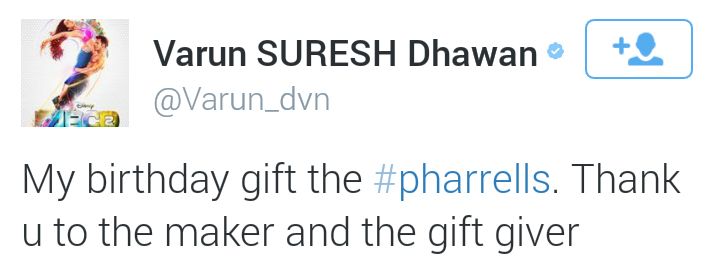 Varun Dhawan tweet