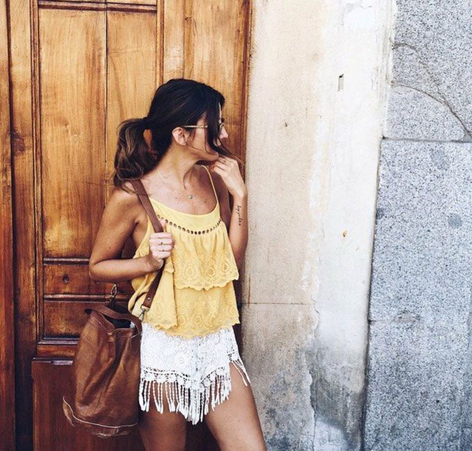 A lace top teamed with a fringed skirt. (Pic: @lovelypepa on Instagram)