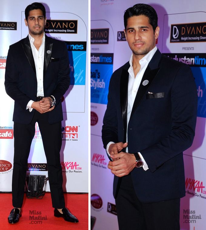 Sidharth Malhotra in SS HOMME, Christian Louboutin, The Bro Code and Paul Smith at the 2015 HT’s Mumbai’s Most Stylish Awards (Photo courtesy | Viral Bhayani)