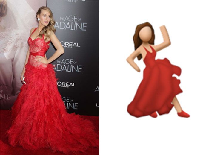 Blake Lively and Red dress emoji