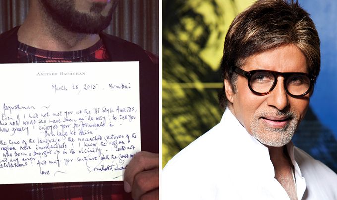 You Have To See This Handwritten Note Sent By Amitabh Bachchan To Ayushmann Khurrana!