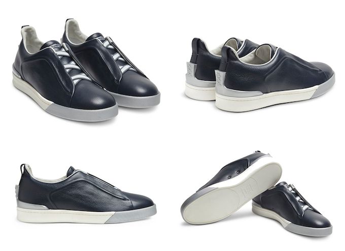 Zegna leather slip-on sneakers