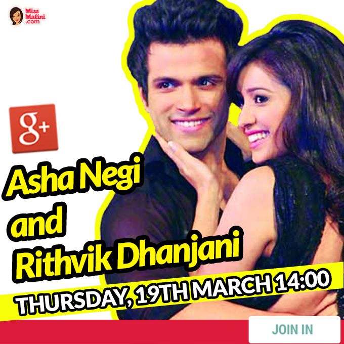 WATCH LIVE: TeamMissMalini’s Hangout With Rithvik Dhanjani &#038; Asha Negi!