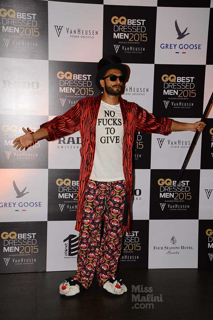 Ranveer Singh at the 2015 GQ Best Dressed Party (Photo courtesy | Viral Bhayani)