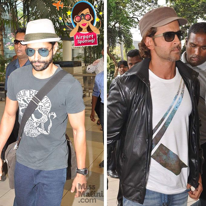 Hottie Alert: Farhan Akhtar &#038; Hrithik Roshan Work Normcore Outfits At The Airport!