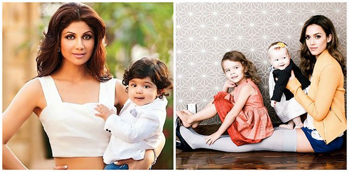 Shilpa Shetty & Jessica Alba with their children